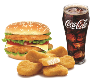 Наггетсы+кола+бургер 107811158000121